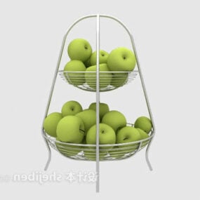 Fruktkorg med gröna päron Frukt 3d-modell