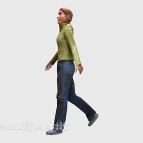 Personagem Mulher Caminhando Modelo 3D