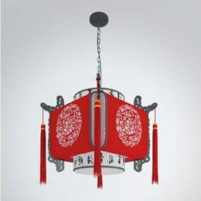 Kinesisk retro lanterne lysekrone 3d model