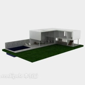 Modern White Villa 3d model