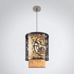 Chinese Style Carved Chandelier 3d model