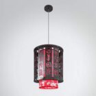 Lámpara de araña tallada redonda de estilo chino