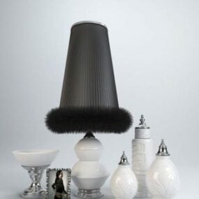 Vase décoratif européen noir blanc modèle 3D