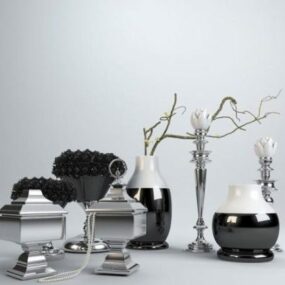 Modelo 3d de decoração de vaso de prata