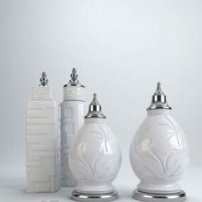 Vaso in ceramica intagliato bianco modello 3d