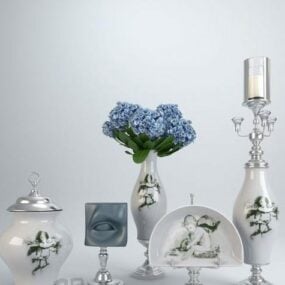 Conjunto de vaso de cerâmica de luxo europeu modelo 3d