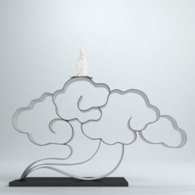 Tischgeschirr, baumförmige Skulptur, 3D-Modell
