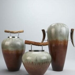 Iron Vase Decorative 3d model