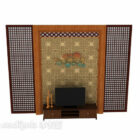 Chinese Style Carving Screen Tv Wall