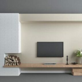 TV-Wand minimalistisches 3D-Modell