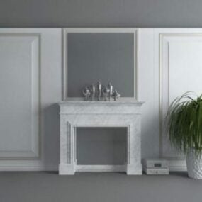Fireplace White Painted 3d model