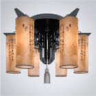 Lámpara de araña de seis sombras de estilo chino