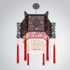 Mô hình 3d đèn chùm phong cách Trung Quốc.