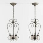 Iron chandelier 3d model .