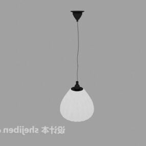 Lámpara de araña moderna con pantalla blanca modelo 3d