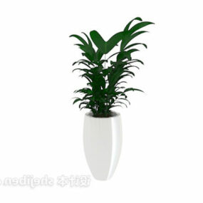 Modello 3d di pianta verde in vaso da interni