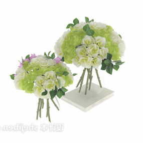 White Rose Flower Gift 3d model
