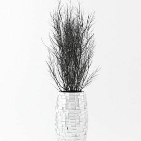Interiør dekorative tørre grene 3d-model