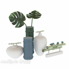 Color Ceramic Vase Decorative 3d model