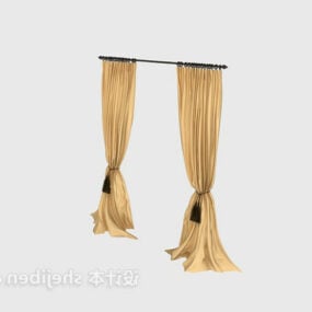 Two Layers Textile Curtain For Window 3d model