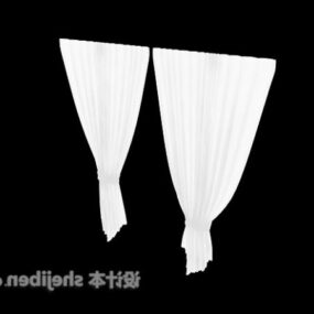 白色窗帘透明效果3d模型