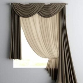 Curtain Brown Textile 3d model