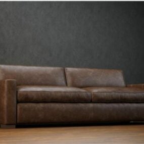 Dobbelt sofa lædertekstur 3d-model