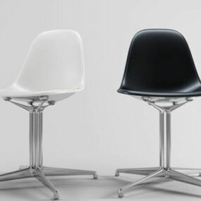 Bar Chair Black White Set 3d model