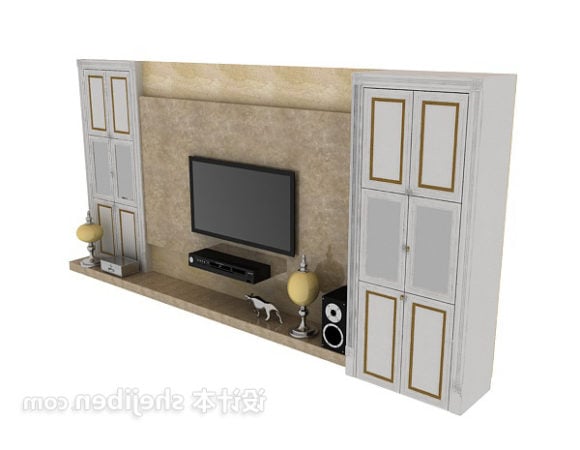 European Apartment Tv Cabinet Free 3d Model - .Max - Open3dModel - 546165