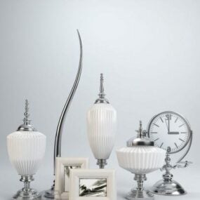 Vários vasos de vidro modelo 3d de vaso de bronze