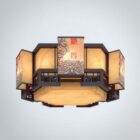 Chinese chandelier 3d model .