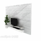 Vit marmor Tv-vägg
