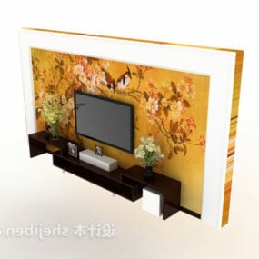 Maleri Bakgrunn Tv Vegg 3d modell