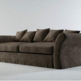 Double Sofa Leather Material 3d model