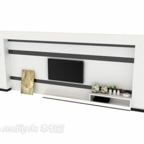 Minimalist Style Tv Wall 3d model