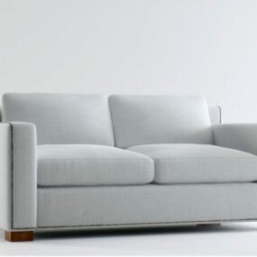 Podwójna sofa z tkaniny w kolorze szarym Model 3D