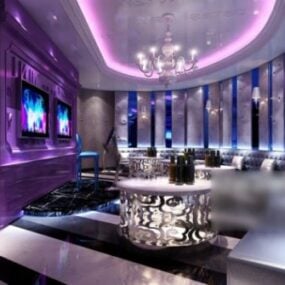 Bar-Club-Raum-Nacht-Innenszene 3D-Modell