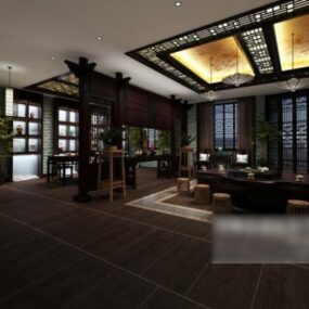 3д модель китайской гостиной зоны