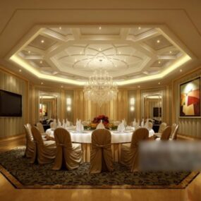 European Luxurious Restaurant 3d model