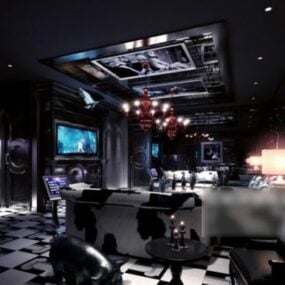 3D-Modell der Nachtclub-Innenszene