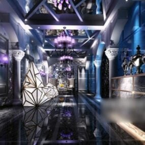 Club Corridor Interior Scene 3d-model