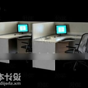 Mesa de trabalho com divisor Modelo 3d
