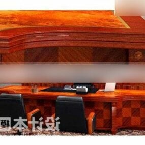 Desk Red Wood 3d model