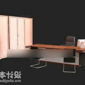 Mesa com cadeira e móveis de escritório modelo 3d
