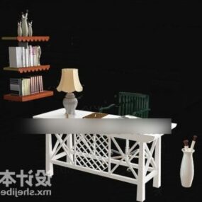 Çalışma Masası Beyaz Boyalı 3d model