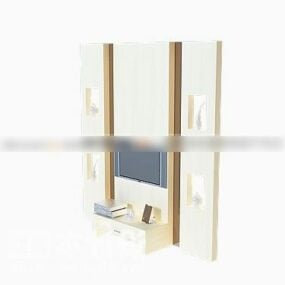 Tv Cabinet Elegant White Color 3d model