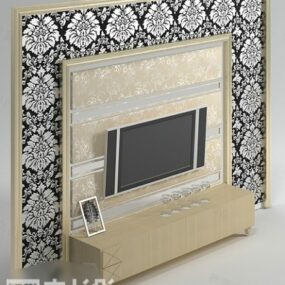 Model 3D Dekoratif Pola Dinding Kabinet TV