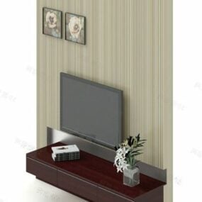 Tv Cabinet With Wall Decor 3d model