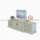 European Tv Cabinet White Painted
