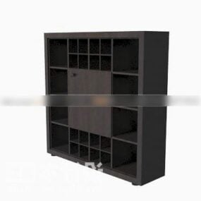 Tv Cabinet Black Wood Furniture 3d model